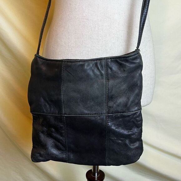 Vintage Black Leather Crossbody Bag - Picture 8 of 8